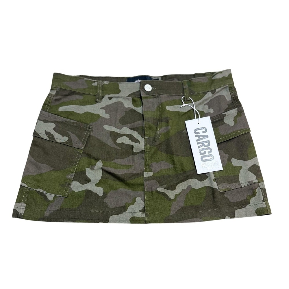 Refuge Skirt Womens Large Green Camo Cargo Mini Stretch Twill Army Pockets